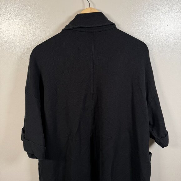 Eileen Fisher Open Front Kimono Jacket Size Large XL Black Organic Cotton - Picture 6 of 7